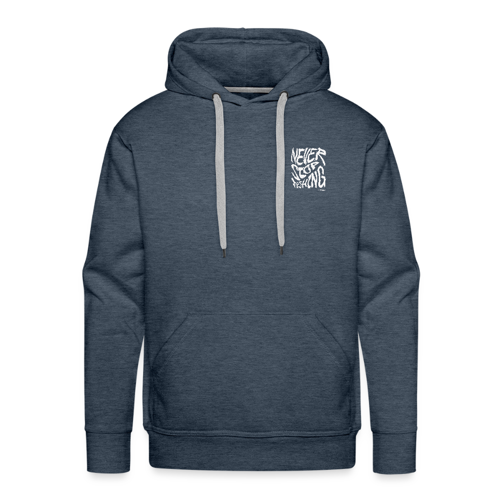 Never Stop Fishing Hoodie - Jeansblau