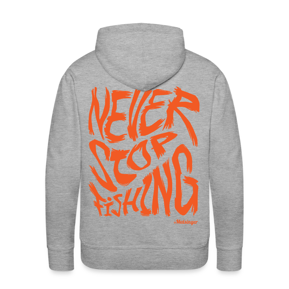 Never Stop Fishing - Grau meliert