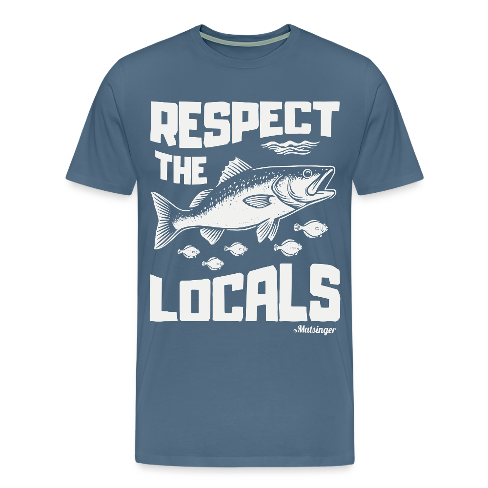 Respect The Locals T-Shirt - Blaugrau