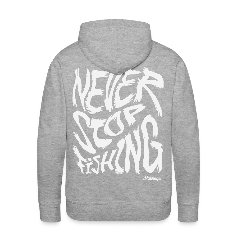 Never Stop Fishing Hoodie - Grau meliert