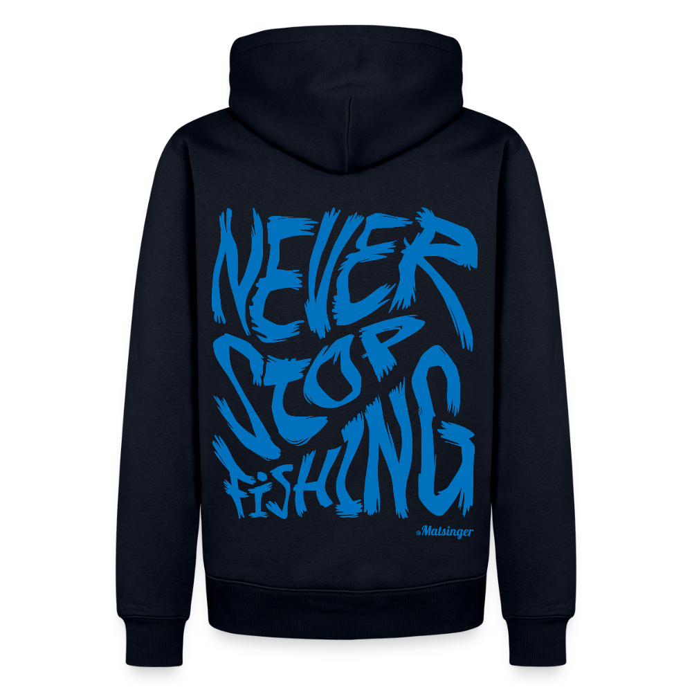Never Stop Fishing Hoodie - Navy