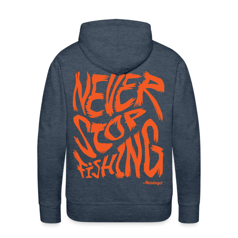 Never Stop Fishing - Jeansblau
