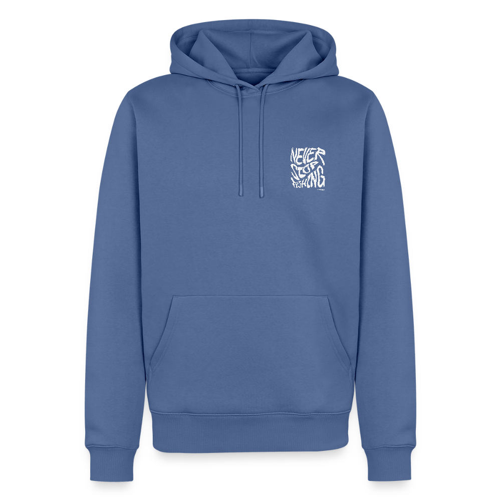 Never Stop Fishing Hoodie - Taubenblau