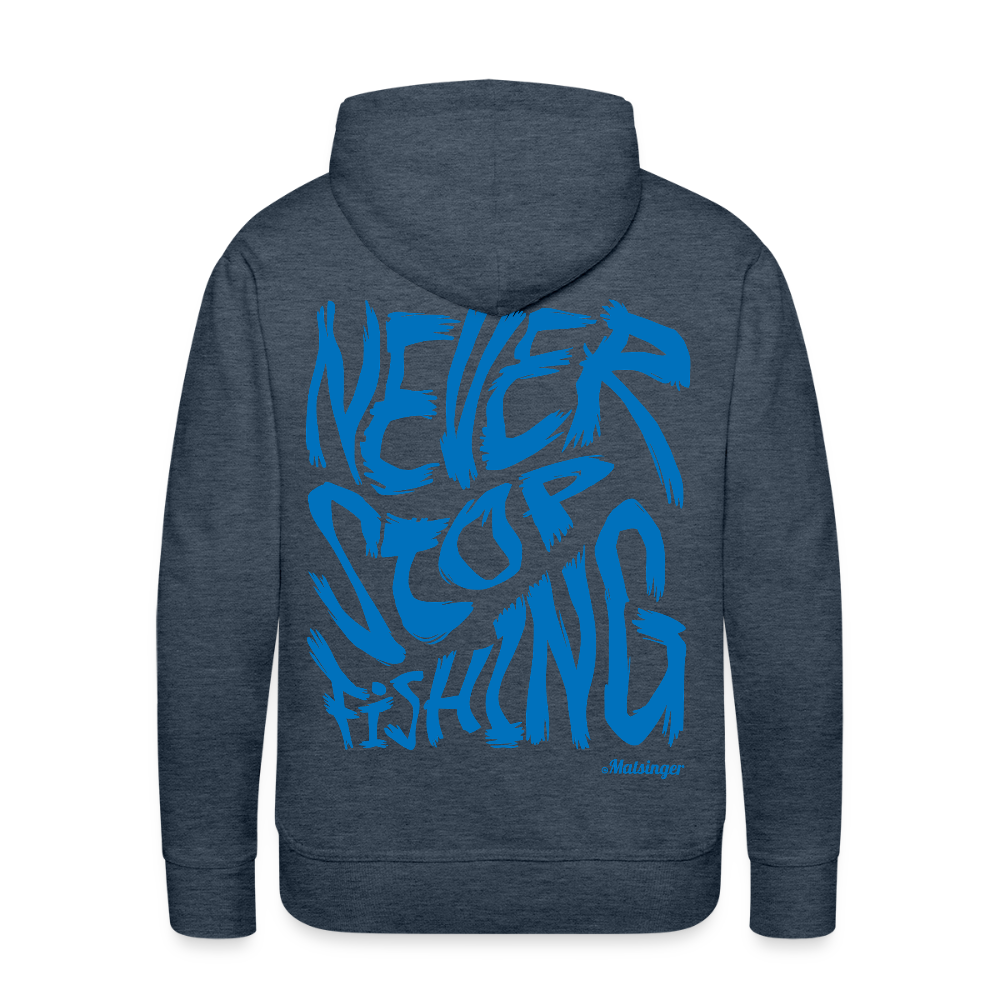 Never Stop Fishing Hoodie - Jeansblau